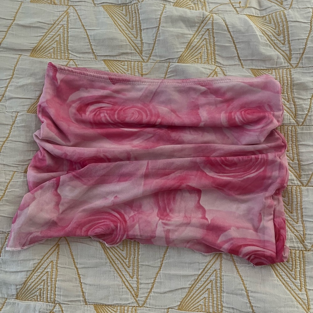 Edikted Floral Pink Mini Skirt